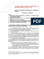 CORNAGLIA Ricardo J. - La Confusión de Los Conceptos Empleador y Empresa y Sus Consecuencias