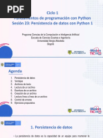 Ciclo 1 Sesión 23 Persistencia de Datos Con Python 1