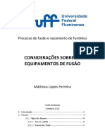 Considerações Sobre Os Equipamentos de Fusão