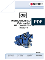 Instruction Manual Air Compressor HV2/210 Water-Cooled: April 2002