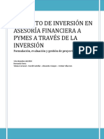 Proyecto de Inversión en Asesoria Financiera A Pymes A Traves de La Inversion