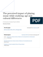 The Perceived Impact of Playing Music While Studying: Age and Cultural Differences