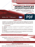 Póster Invitación Evento Semilleros de Investigación Urepublicana 2021