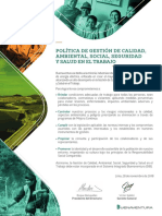 Politica de Gestion de Calidad Ambiental Social Seguridad y Salud en El Trabajo