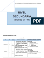 Adaptaciones de Los Aprendizajes Programados y Estrategias Nivel Secundaria