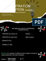 Concentration of Solution: (Molarity)