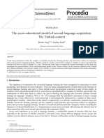 The Socio-Educational Model of Second Language Acquisition: The Turkish Context