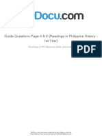 Guide Questions Page 4 9 Readings in Philippine History 1st Year