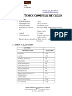 Ficha Técnica Comercial de Cacao