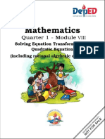 Solving Equation Transformable To Quadratic Equation (Including Rational Algebraic Equations)