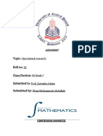 Topic: Roll No: Class/Section: Submitted To: Submitted By:: Operational Research