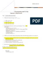 Database Programming With PL/SQL Semester 1 Final Review