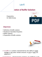 Preparation of Buffer Solution: Prepared By: Dr. Wafa Farooq