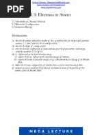 CHAPTER 3: Electrons in Atoms: 3.1 Sub-Shells and Atomic Orbitals 3.2 Electronic Configuration 3.3 Ionisation Energy
