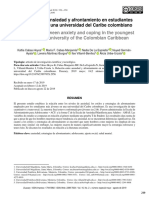 Relación Entre Ansiedad y Afrontamiento en Estudiantes Más Jóvenes de Una Universidad Del Caribe Colombiano