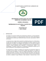 Obtencion de Acetileno A Partir de Carburo de Calcio