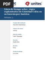 Línea de Tiempo Sobre Viajes Exploratorios de Cristóbal Colón en Su Travesía Por América