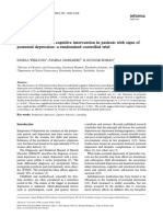 Evaluation of A Brief Cognitive Intervention in Patients With Signs of Postnatal Deprrssion