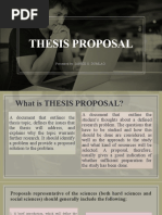 Thesis Proposal: Presented By: JANICE O. DUMLAO