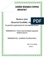 Aynalem Zewde Washed Coffee Industry: Business Plan /financial Feasibility Study