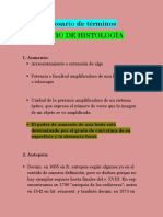 Glosario de Términos Inicio de Histologia