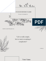 Black and White Detailed Floral Illustrations Marketing Presentation