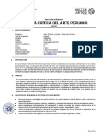 Historia Crítica Del Arte Peruano - 2019 - I - Apv