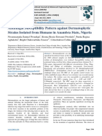 Antifungal Susceptibility Pattern Against Dermatophytic Strains Isolated From Humans in Anambra State, Nigeria