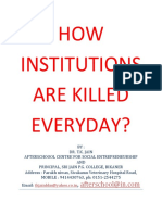 How Institutions Are Killed Everyday