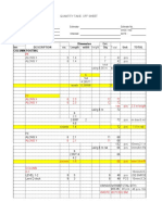 Quantity Take Off Sheet Earhtworks