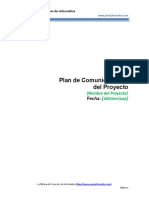 PMOInformatica Plantilla de Plan de Comunicaciones Del Proyecto