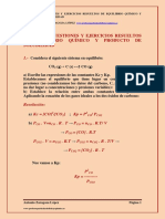 Tema5 Cuestiones y Ejercicios Resuelto de Equilibrio Quimico y Productos de Solubilidad