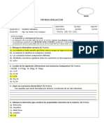 EVALUACION Primera Unidad Quimica General.