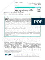 Accuirate and Rapid Screening Model For Potential Diabetes Mellitus