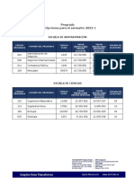 Tarifas Proyectadas de Pregrado 2022 1