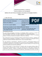 Syllabus Del Curso Práctica Pedagógica Licenciatura en Pedagogía Infantil 2