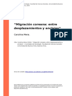 Carolina Mera (2004) - Zmigracion Coreana Entre Desplazamientos y Anclajesz