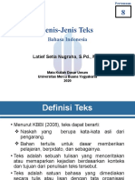 JENIS-JENIS TEKS Pertemuan 8 Materi 7