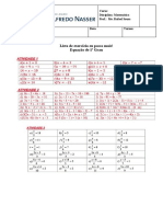 Lista de Exercício Eu Posso Mais! Equação de 1 Grau: Curso: Disciplina: Matemática Prof.: Me. Rafael Sousa