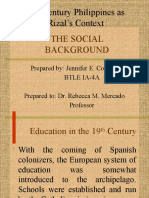 19th Century Philippines As Rizal's Context