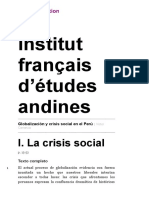 Globalización y Crisis Social en El Perú - I. La Crisis Social - Institut Français D'études Andines