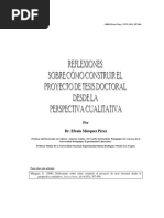 REFLEXIONES SOBRE CÓMO CONSTRUIR EL PROYECTO DE TESIS DOCTORAL DESDE LA PERSPECTIVA CUALITATIVA DR