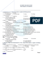 Olympic 30/4 Mock Test For Grade 11 Students