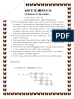 Pass The Message: Mechanics of The Game