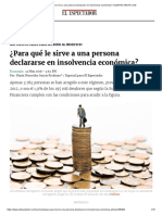 ¿Para Qué Le Sirve A Una Persona Declararse en Insolvencia Económica