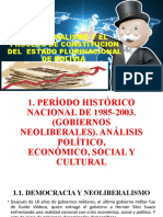 Neoliberalismo y Proceso de Constitucion Del Estado Plurinacional de Bolivia