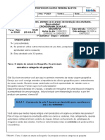 Geo. 1 Ano 2021 1 Quinzena - Etapa I - Unidade I