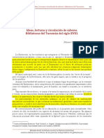 Benito Moya, Ideas Lecturas y Circulación de Saberes. Bibliotecas Del Tucumán Del Siglo XVIII