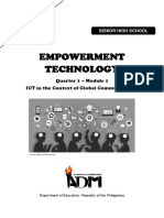 Empowerment Technology: Quarter 1 - Module 1 ICT in The Context of Global Communication