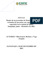 Diseño de Un Prototipo de Domótica para Viviendas de Personas Con Capacidades Especiales en La Ciudad de Quito, Sangolquí, Junio - Diciembre de 2021.